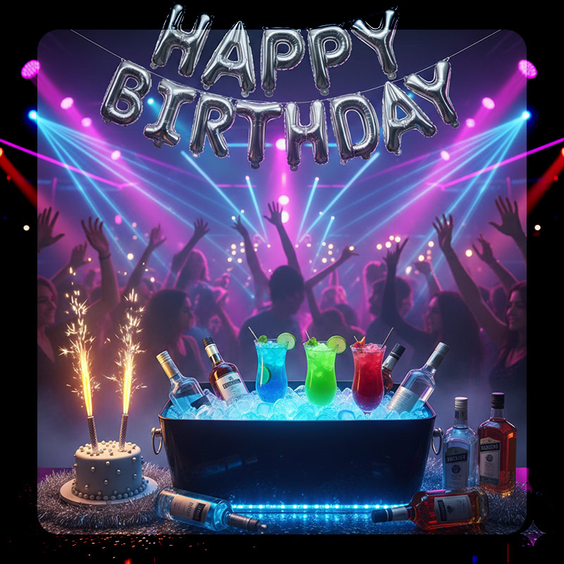 Silver birthday setup